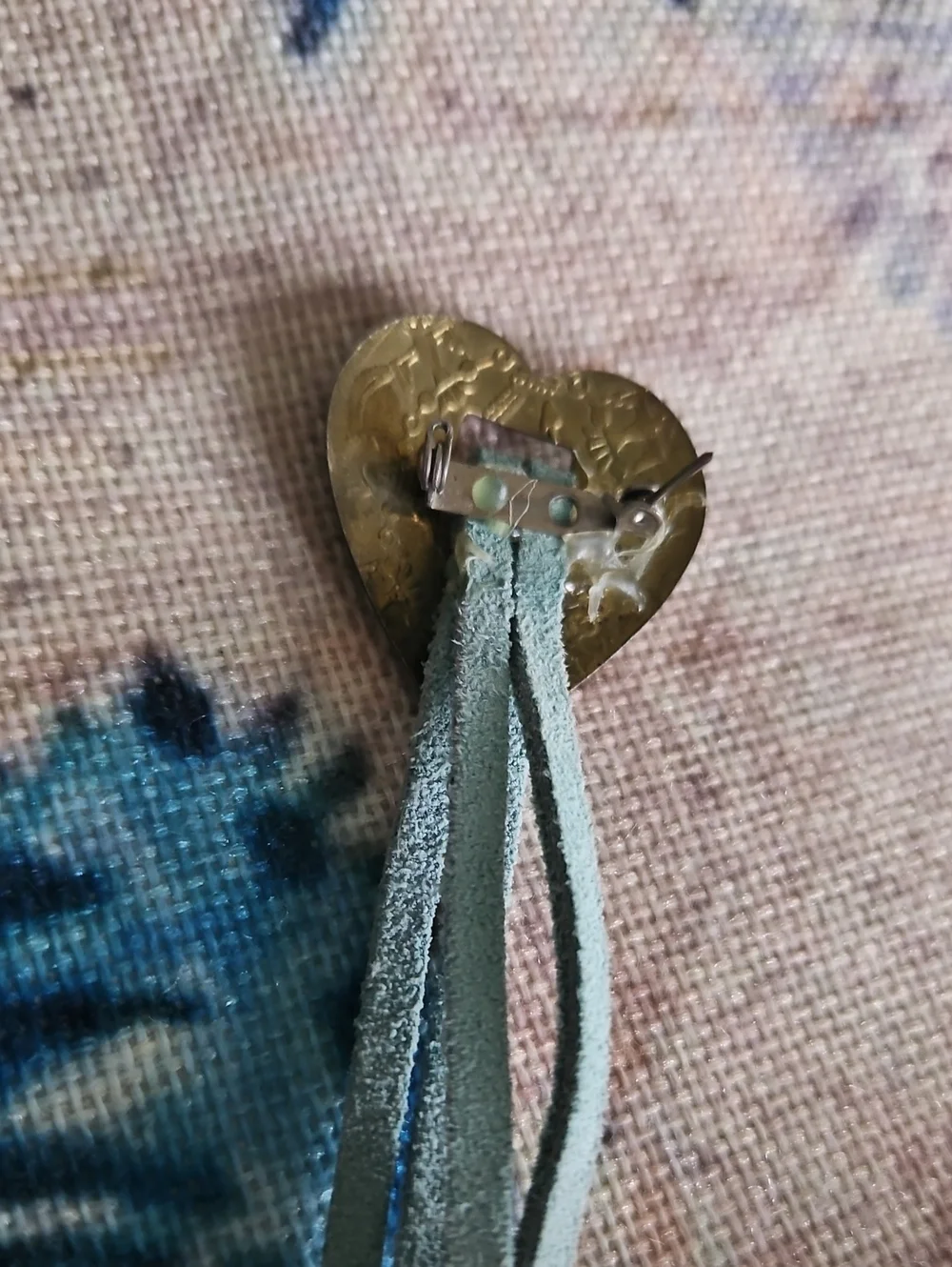 Vintage Brass Heart Tassel Pendant